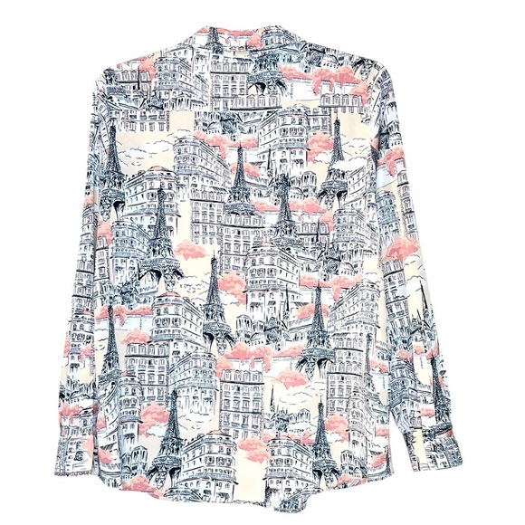 Karl Lagerfield Whimsical Print Collar Pocket Roll-Tab Shirt Dune Pink - L - Picture 4 of 12